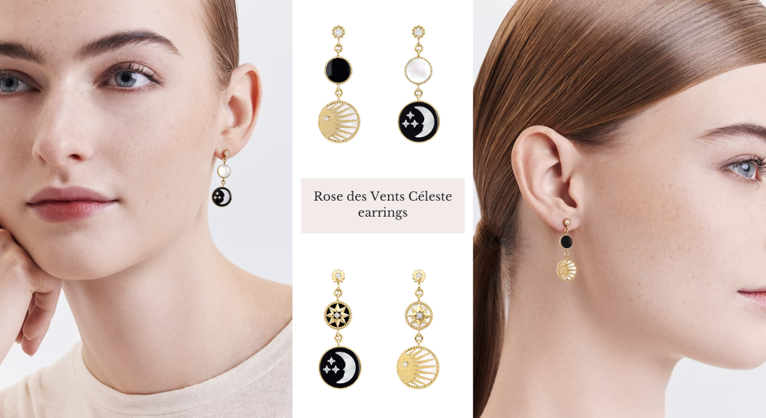  Rose des Vents Céleste reversible earrings
