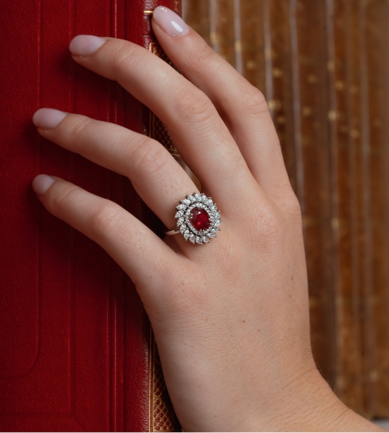 bijou lepage piece exceptionnelle l'incadescente or blanc rubis et diamants