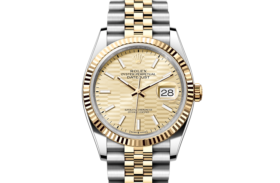 Rolex - DATEJUST - Oyster, 36 mm, acier Oystersteel et or jaune