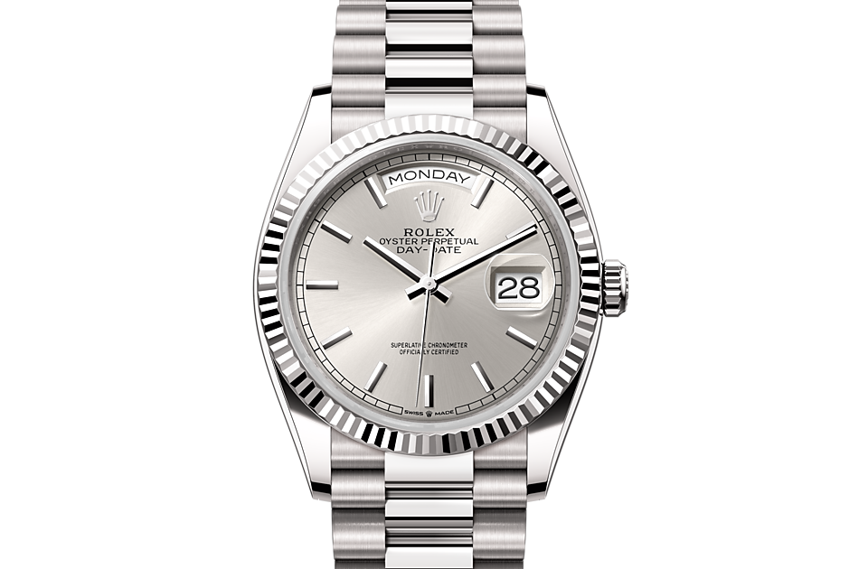 Rolex - DAY-DATE - Oyster, 36 mm, or gris