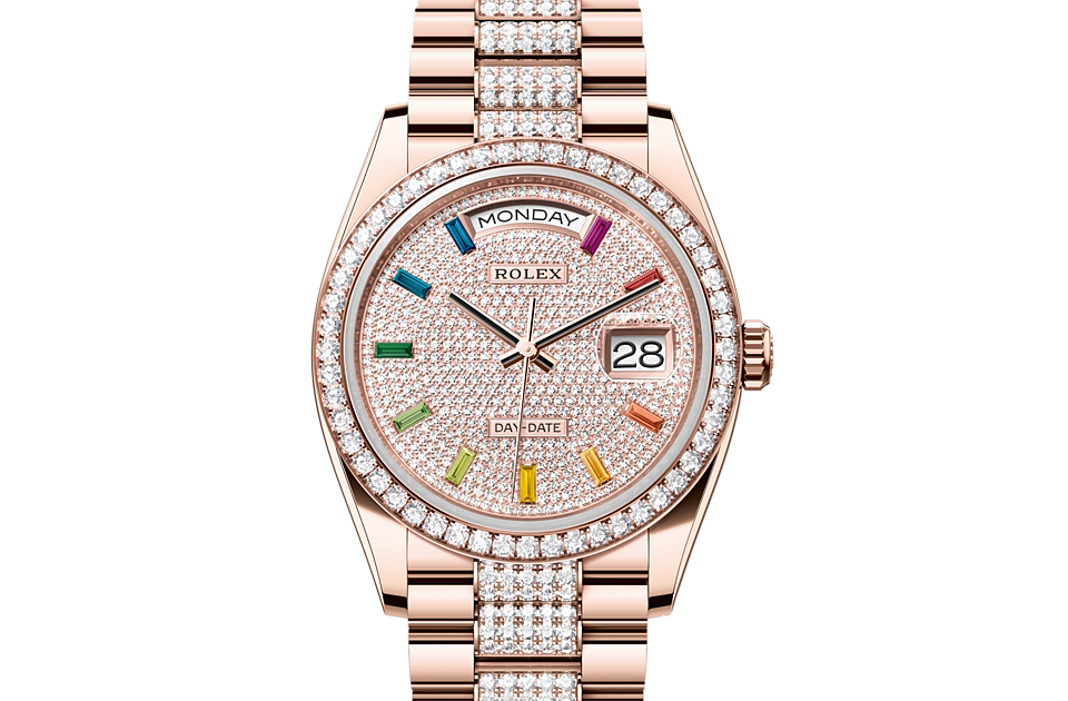 Rolex - DAY-DATE - Oyster, 36 mm, Everose gold and diamonds