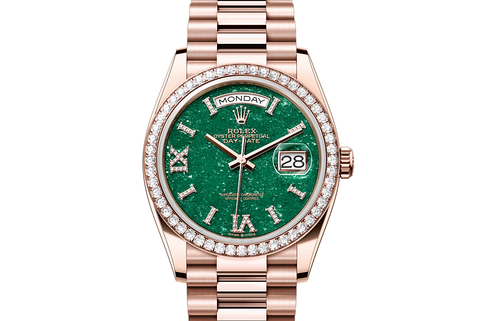 Rolex - DAY-DATE - Oyster, 36 mm, Everose gold and diamonds