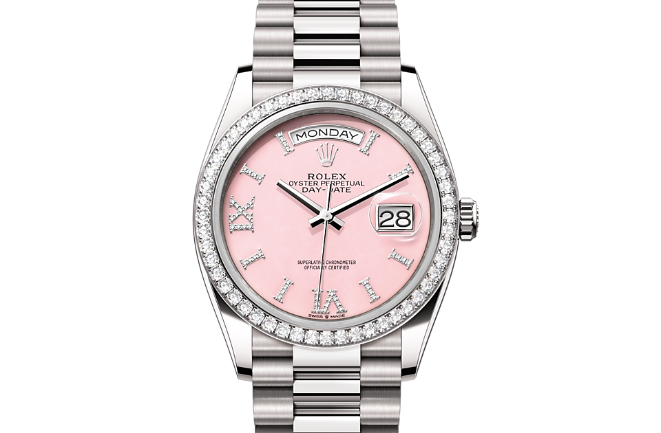 Rolex - DAY-DATE - Oyster, 36 mm, white gold and diamonds