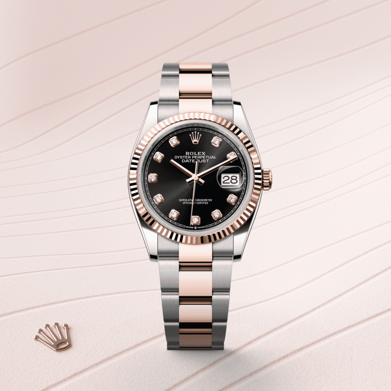Rolex Datejust 36 Oyster, 36 mm, acier Oystersteel et or Everose