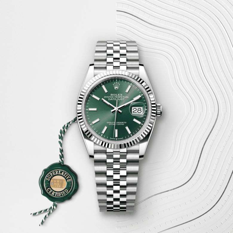 Rolex Datejust 36 Oyster, 36 mm, acier Oystersteel et or gris