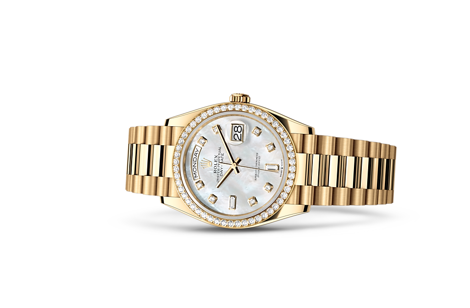 Rolex - DAY-DATE - Oyster, 36 mm, yellow gold and diamonds