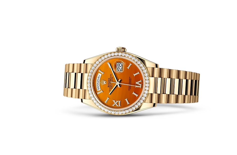 Rolex - DAY-DATE - Oyster, 36 mm, yellow gold and diamonds