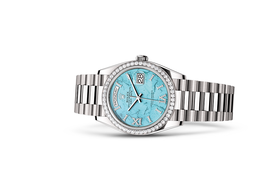 Rolex - DAY-DATE - Oyster, 36 mm, white gold and diamonds