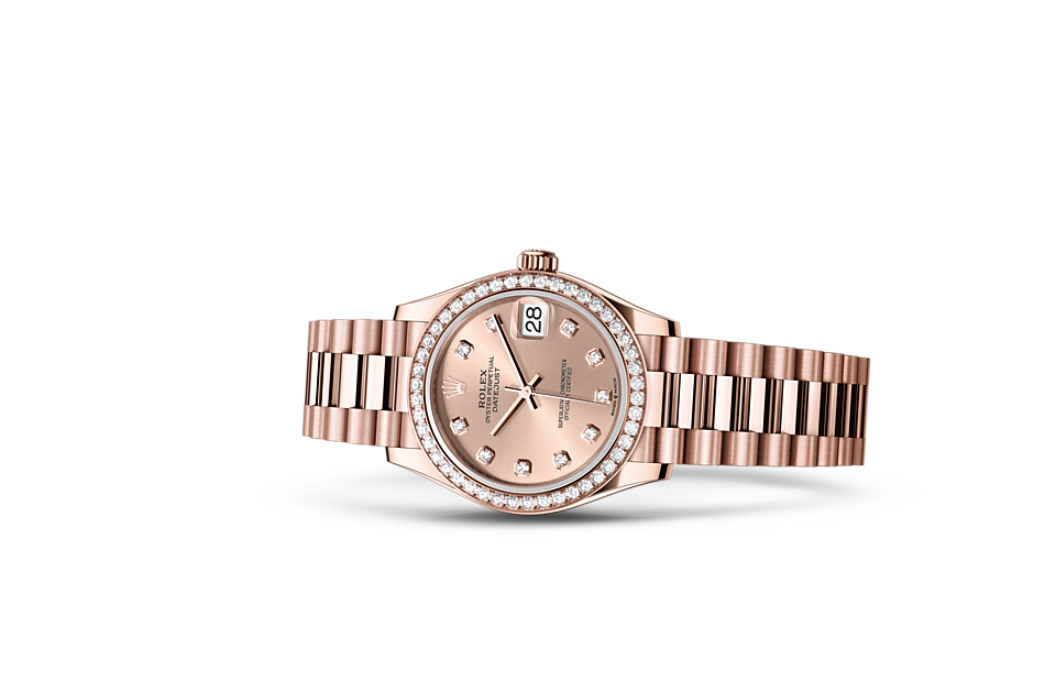 Rolex - DATEJUST - Oyster, 31 mm, Everose gold and diamonds