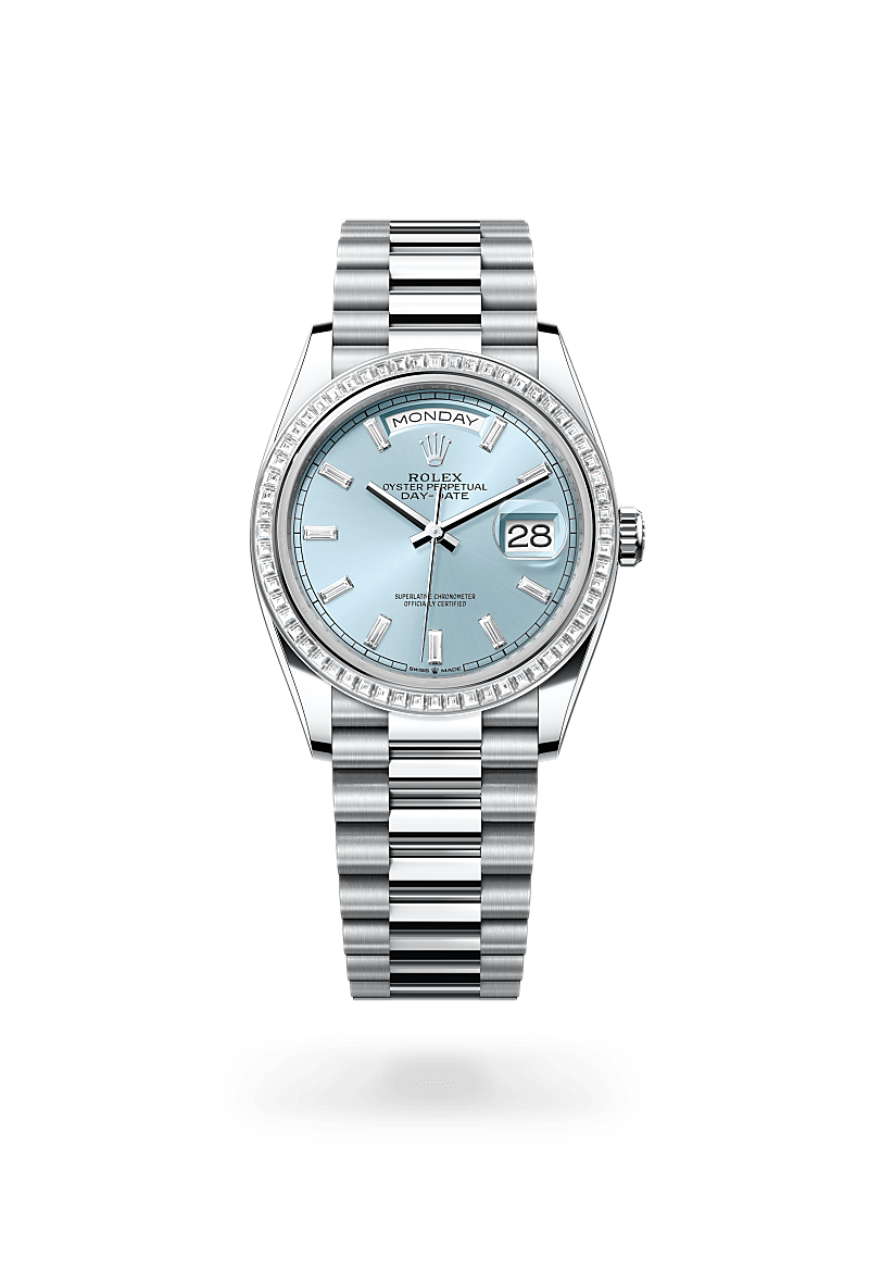 Rolex - Day-Date 36 - Oyster, 36 mm, platine et diamants