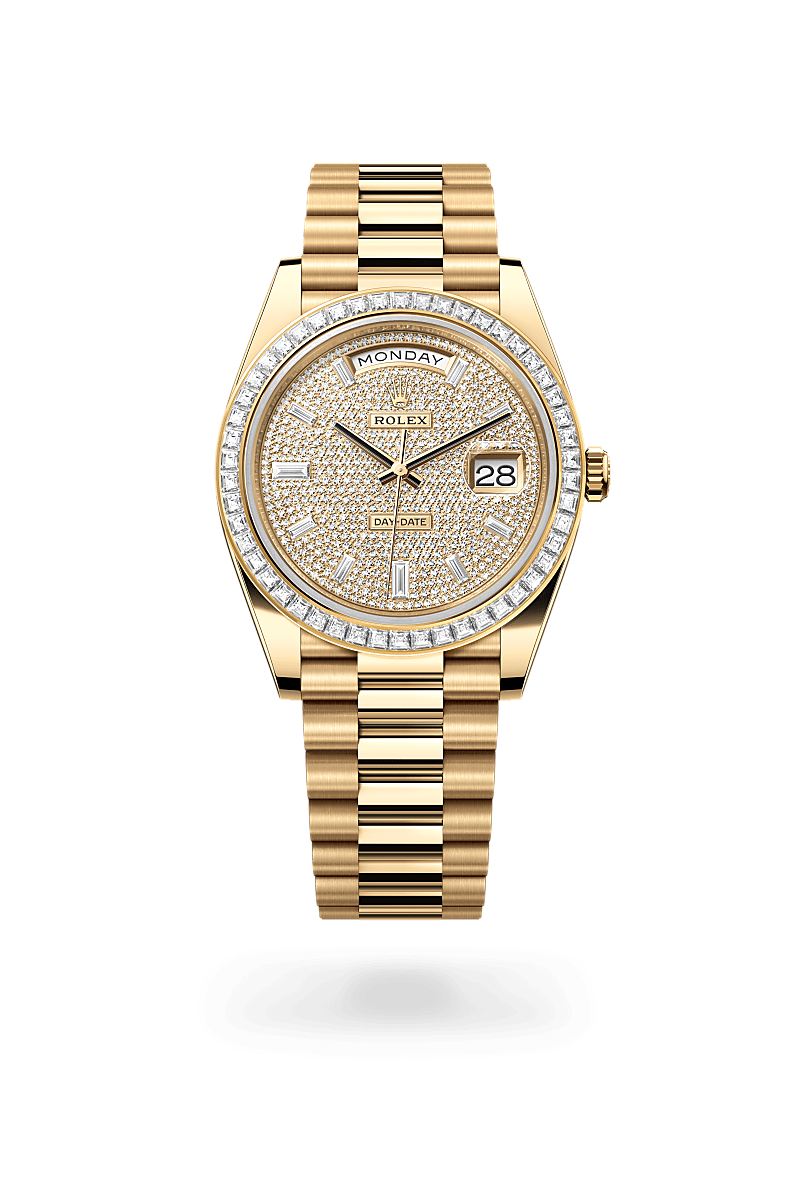 Rolex - Day-Date 40 - Oyster, 40 mm, or jaune et diamants